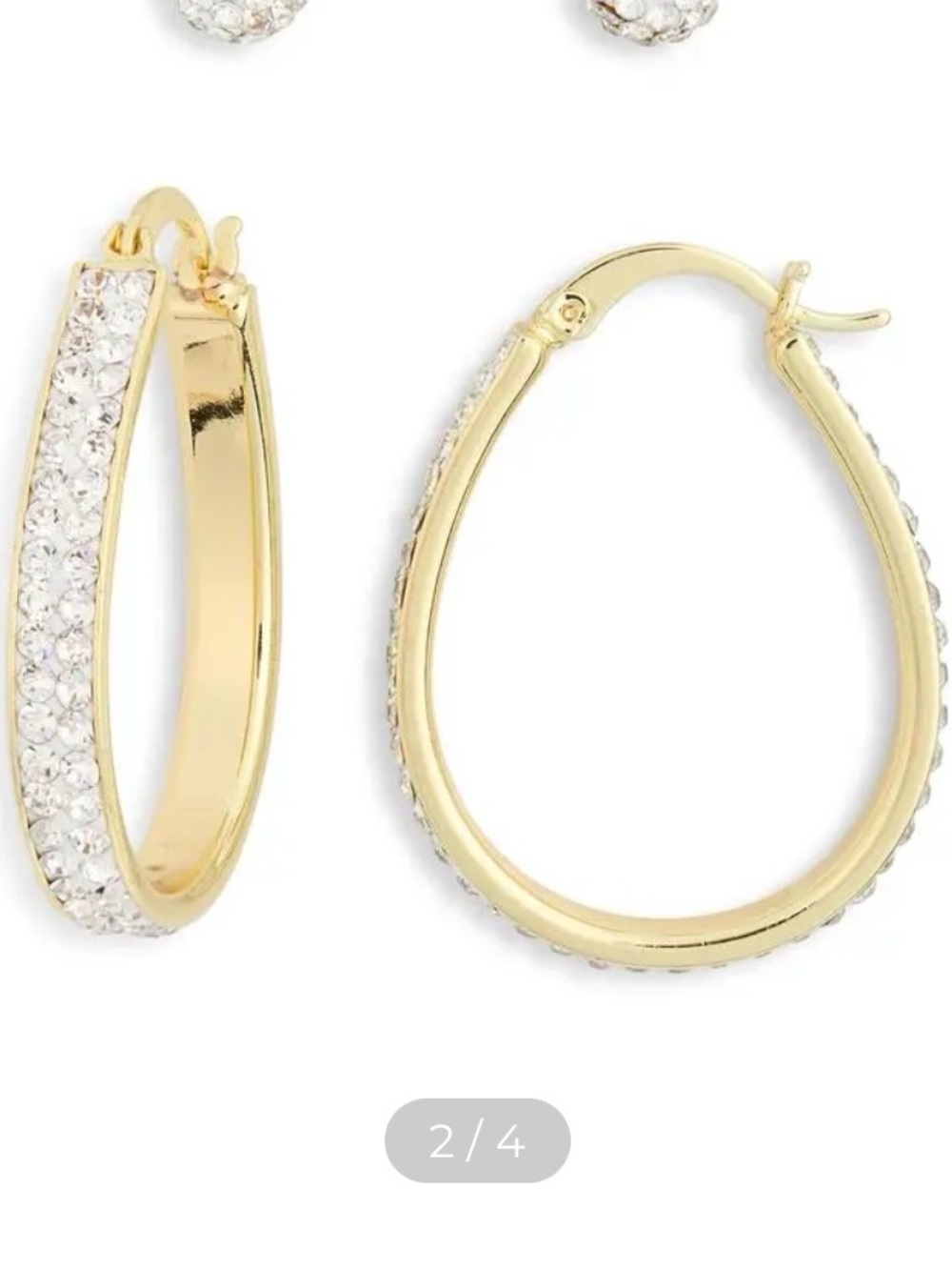 Cubic zirconia gold hoop earrings